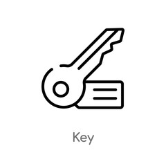 outline key vector icon. isolated black simple line element illustration from gdpr concept. editable vector stroke key icon on white background
