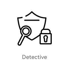outline detective vector icon. isolated black simple line element illustration from gdpr concept. editable vector stroke detective icon on white background