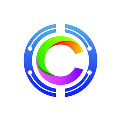 Letter C in Circle Logo Vector