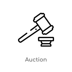outline auction vector icon. isolated black simple line element illustration from gdpr concept. editable vector stroke auction icon on white background
