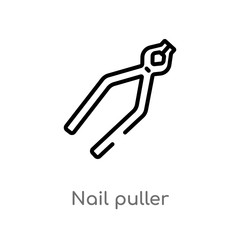 outline nail puller vector icon. isolated black simple line element illustration from general concept. editable vector stroke nail puller icon on white background