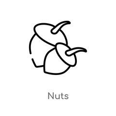 outline nuts vector icon. isolated black simple line element illustration from general concept. editable vector stroke nuts icon on white background