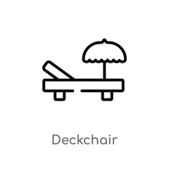 outline deckchair vector icon. isolated black simple line element illustration from general concept. editable vector stroke deckchair icon on white background