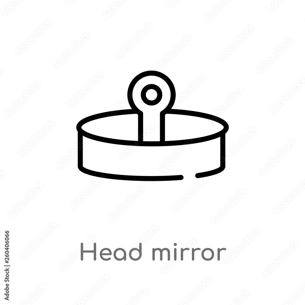 Poster outline head mirror vector icon. isolated black simple line element illustration from general concep