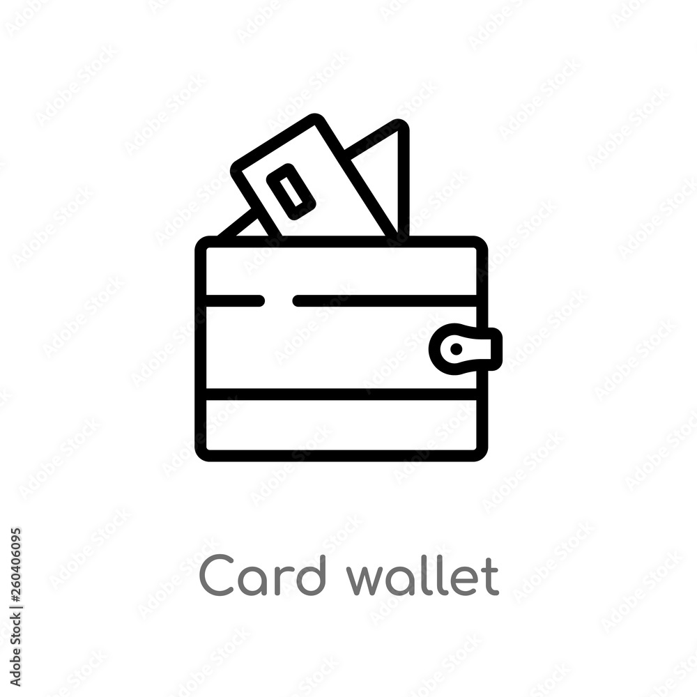 Aufkleber outline card wallet vector icon. isolated black simple line element illustration from general concep