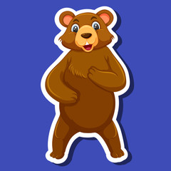 Obraz na płótnie Canvas A bear sticker character