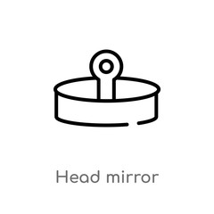 outline head mirror vector icon. isolated black simple line element illustration from general concept. editable vector stroke head mirror icon on white background