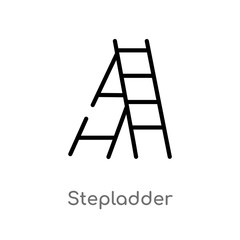 outline stepladder vector icon. isolated black simple line element illustration from general concept. editable vector stroke stepladder icon on white background