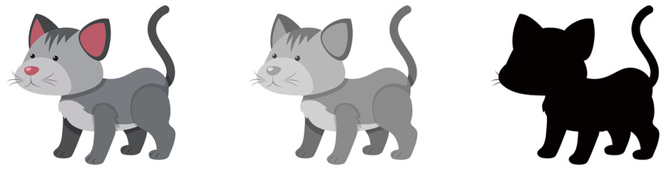 Set of cat character