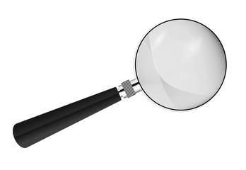 Realistic 3D magnifying glass Isolated on a white background. Magnifying tool for research and search for your design. Vector Illustration
