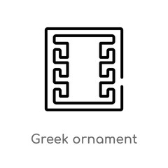 outline greek ornament vector icon. isolated black simple line element illustration from greece concept. editable vector stroke greek ornament icon on white background
