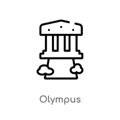 outline olympus vector icon. isolated black simple line element illustration from greece concept. editable vector stroke olympus icon on white background