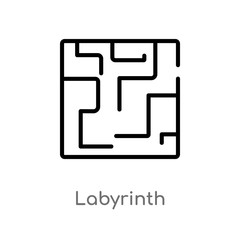 outline labyrinth vector icon. isolated black simple line element illustration from greece concept. editable vector stroke labyrinth icon on white background