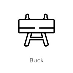 outline buck vector icon. isolated black simple line element illustration from gym equipment concept. editable vector stroke buck icon on white background