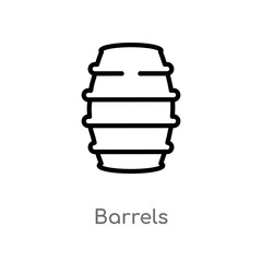 outline barrels vector icon. isolated black simple line element illustration from gym equipment concept. editable vector stroke barrels icon on white background