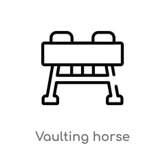 outline vaulting horse vector icon. isolated black simple line element illustration from gym equipment concept. editable vector stroke vaulting horse icon on white background