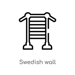 outline swedish wall vector icon. isolated black simple line element illustration from gym and fitness concept. editable vector stroke swedish wall icon on white background