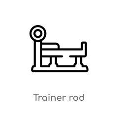 outline trainer rod vector icon. isolated black simple line element illustration from gym and fitness concept. editable vector stroke trainer rod icon on white background