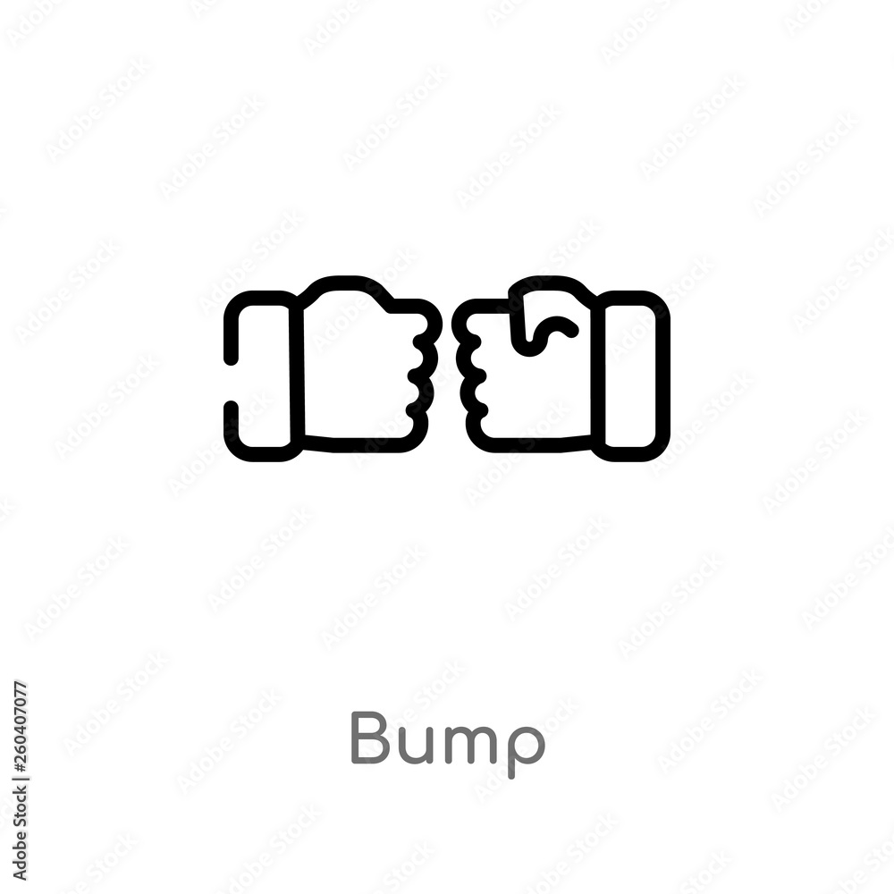 Poster outline bump vector icon. isolated black simple line element illustration from hands and gestures co