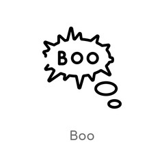 outline boo vector icon. isolated black simple line element illustration from halloween concept. editable vector stroke boo icon on white background