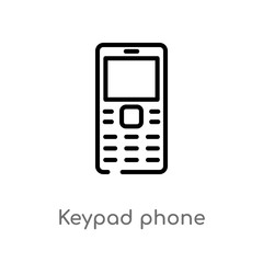 outline keypad phone vector icon. isolated black simple line element illustration from hardware concept. editable vector stroke keypad phone icon on white background