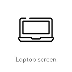 outline laptop screen vector icon. isolated black simple line element illustration from hardware concept. editable vector stroke laptop screen icon on white background