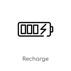 outline recharge vector icon. isolated black simple line element illustration from hardware concept. editable vector stroke recharge icon on white background