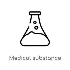 outline medical substance vector icon. isolated black simple line element illustration from health and medical concept. editable vector stroke medical substance icon on white background