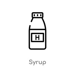 outline syrup vector icon. isolated black simple line element illustration from health and medical concept. editable vector stroke syrup icon on white background