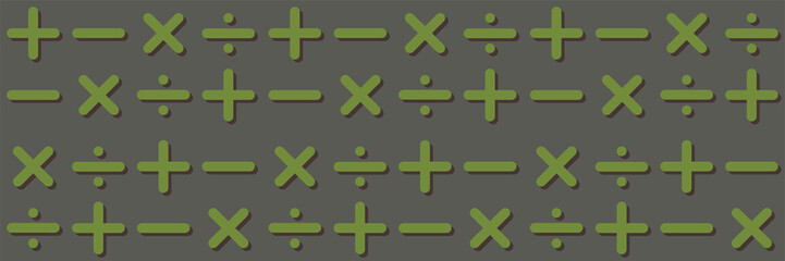Obraz premium Pattern plus minus multiply divide vector