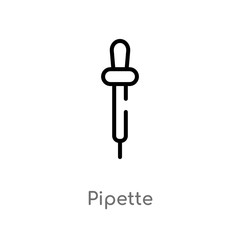 outline pipette vector icon. isolated black simple line element illustration from health and medical concept. editable vector stroke pipette icon on white background