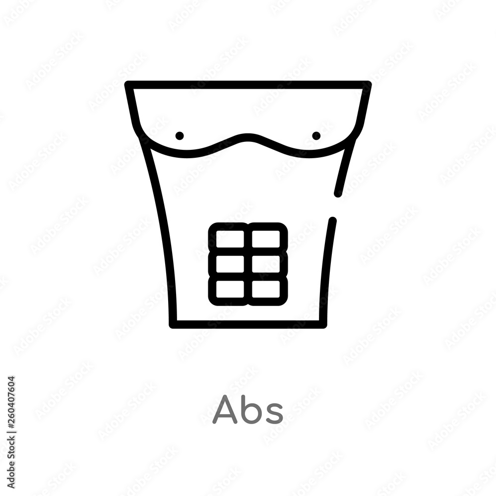 Poster outline abs vector icon. isolated black simple line element illustration from health concept. editab
