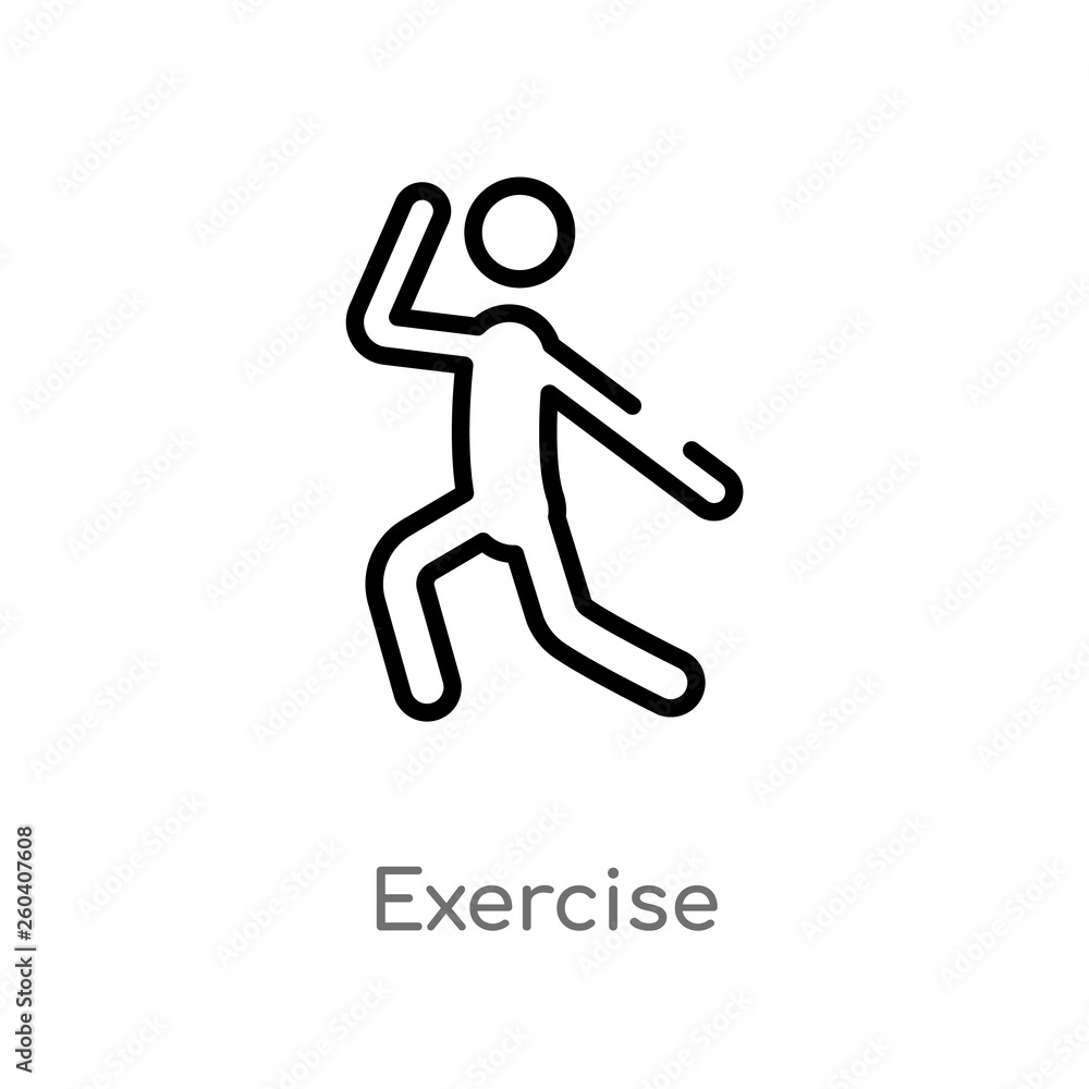 Poster outline exercise vector icon. isolated black simple line element illustration from health concept. e