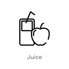 outline juice vector icon. isolated black simple line element illustration from health concept. editable vector stroke juice icon on white background