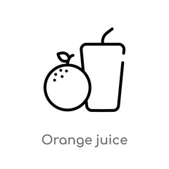 outline orange juice vector icon. isolated black simple line element illustration from health concept. editable vector stroke orange juice icon on white background