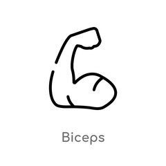 outline biceps vector icon. isolated black simple line element illustration from health concept. editable vector stroke biceps icon on white background