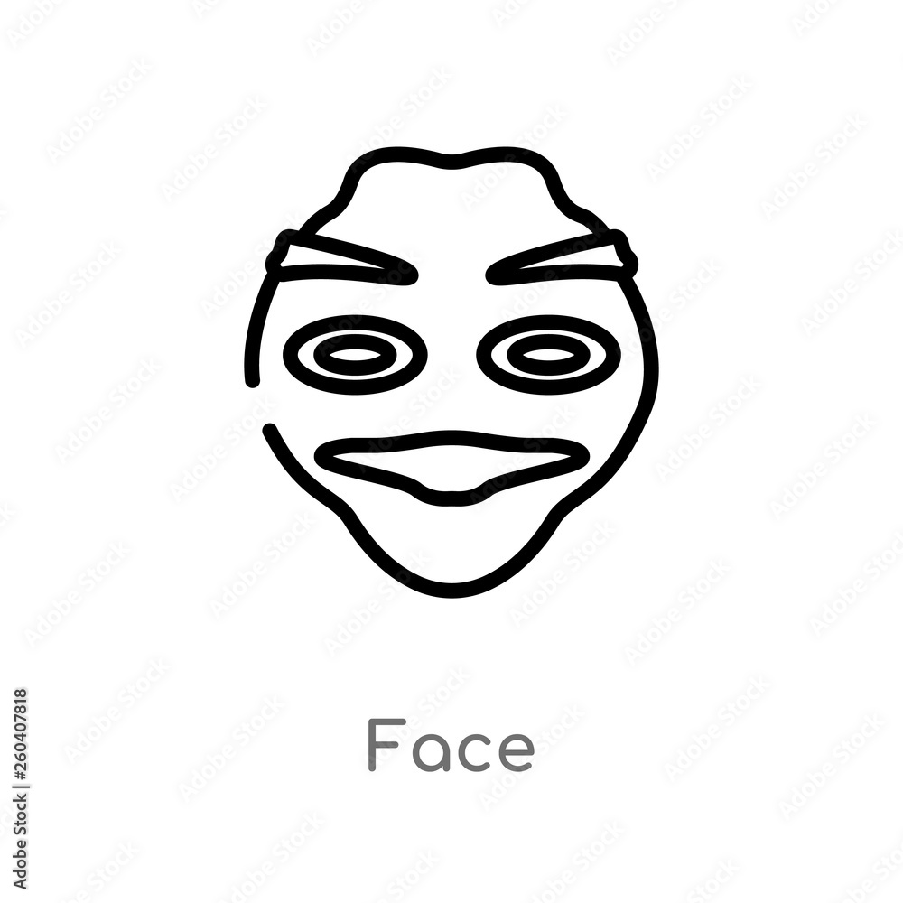 Poster outline face vector icon. isolated black simple line element illustration from history concept. edit