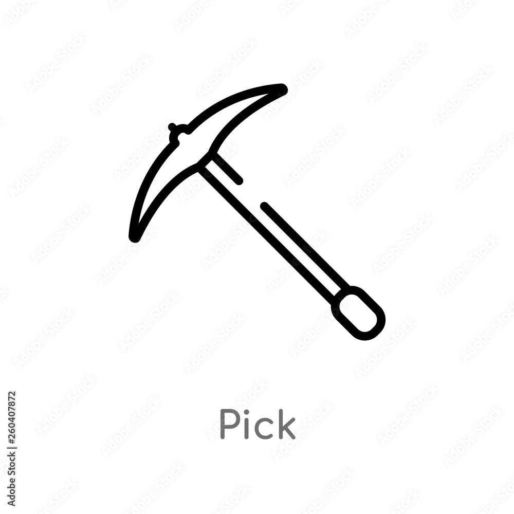 Poster outline pick vector icon. isolated black simple line element illustration from history concept. edit