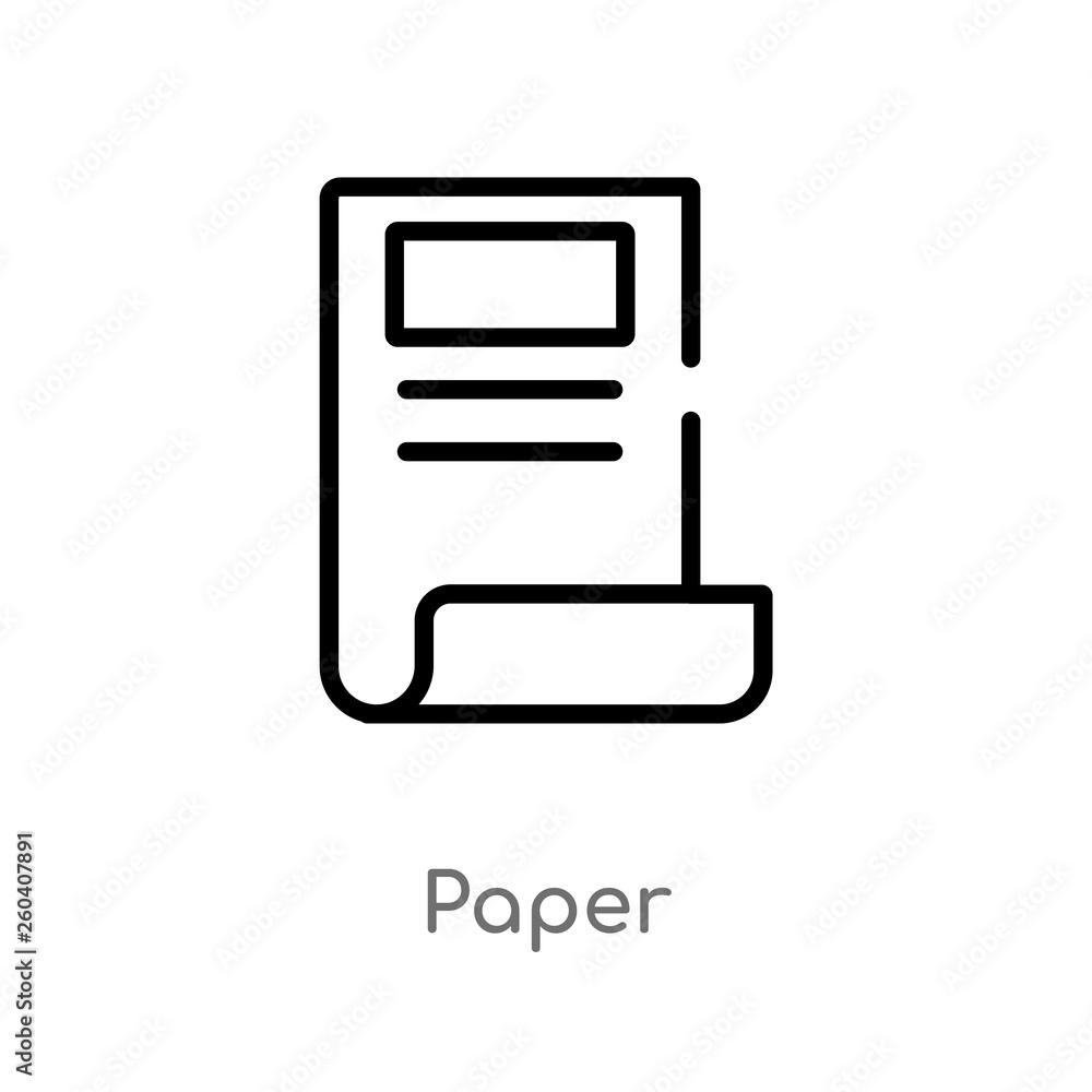 Aufkleber outline paper vector icon. isolated black simple line element illustration from history concept. edi