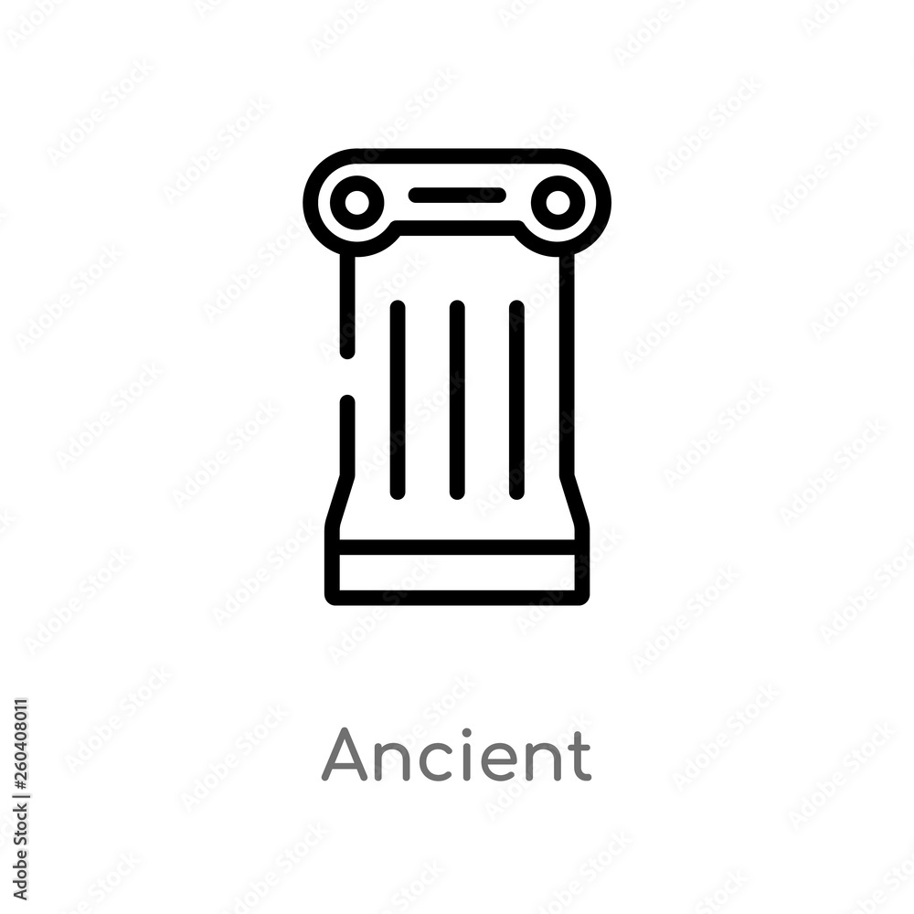 Poster outline ancient vector icon. isolated black simple line element illustration from history concept. e