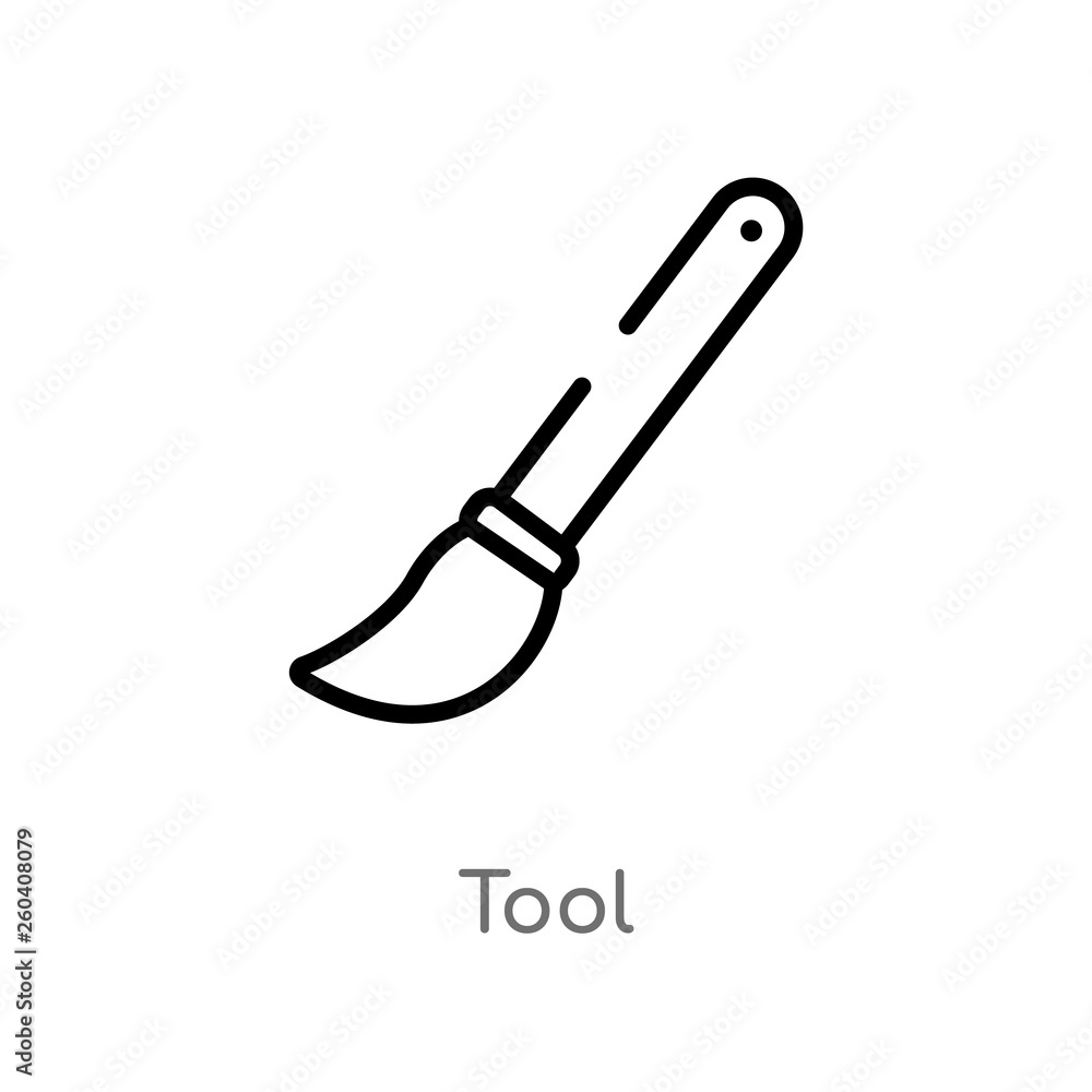 Poster outline tool vector icon. isolated black simple line element illustration from history concept. edit