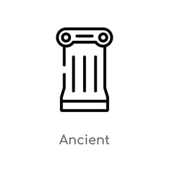 outline ancient vector icon. isolated black simple line element illustration from history concept. editable vector stroke ancient icon on white background