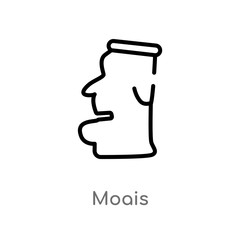 outline moais vector icon. isolated black simple line element illustration from history concept. editable vector stroke moais icon on white background