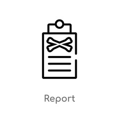 outline report vector icon. isolated black simple line element illustration from history concept. editable vector stroke report icon on white background