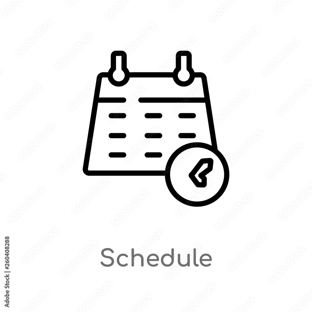Aufkleber outline schedule vector icon. isolated black simple line element illustration from hockey concept. e