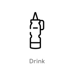 outline drink vector icon. isolated black simple line element illustration from hockey concept. editable vector stroke drink icon on white background