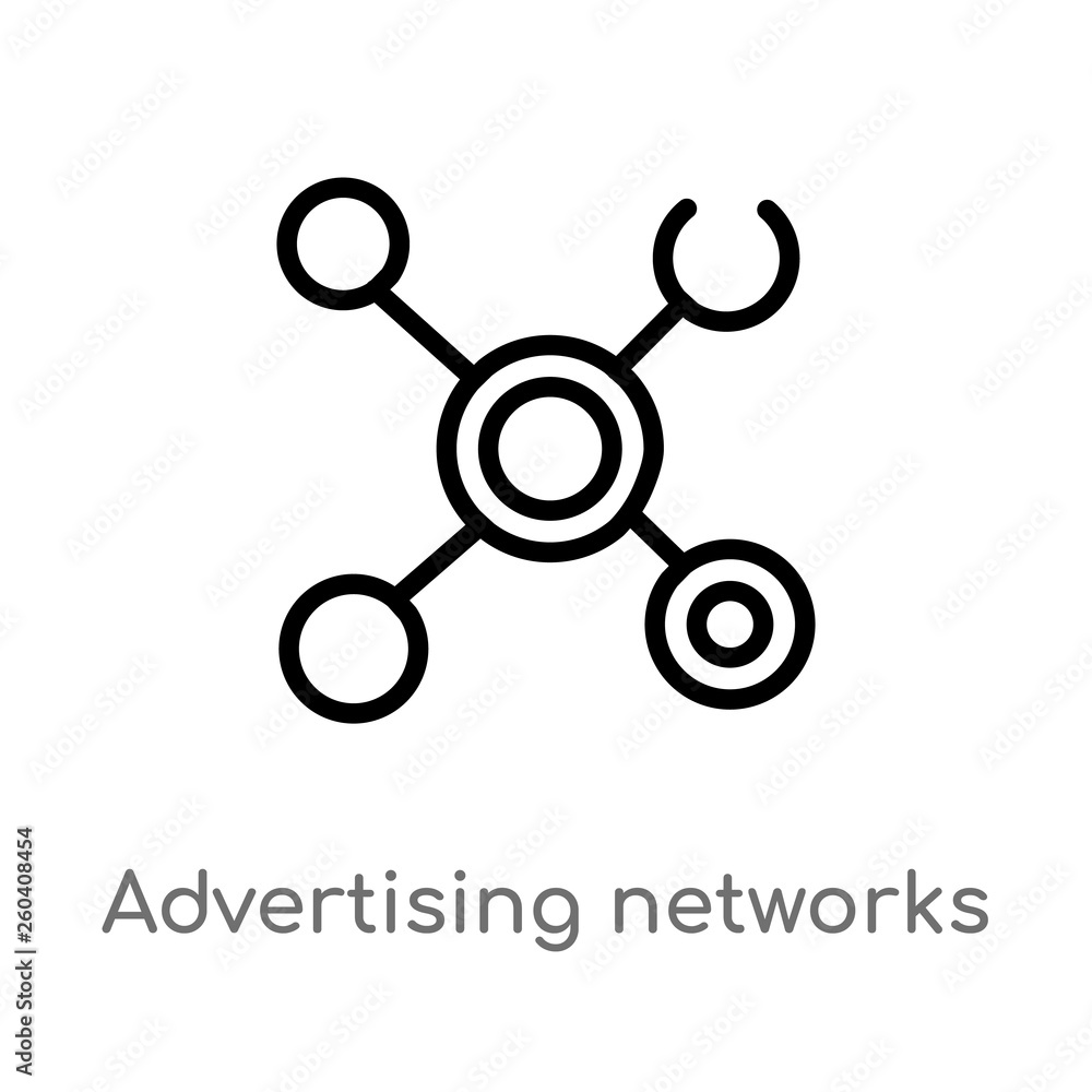 Poster outline advertising networks vector icon. isolated black simple line element illustration from gener