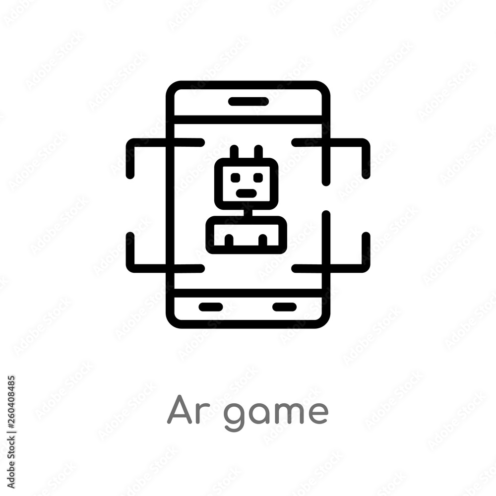 Poster outline ar game vector icon. isolated black simple line element illustration from general-1 concept.