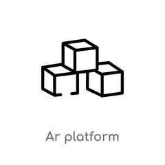 outline ar platform vector icon. isolated black simple line element illustration from general-1 concept. editable vector stroke ar platform icon on white background