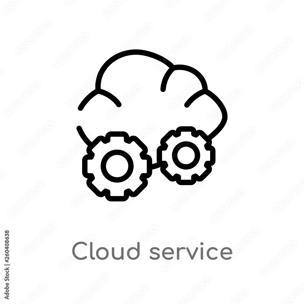 Poster outline cloud service vector icon. isolated black simple line element illustration from general-1 co